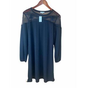 Nwt Maurice’s little black dress lace sheer shoulder long sleeve medium holiday